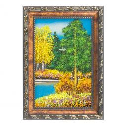 Картина &amp;quot;Осенний пейзаж&amp;quot; рамка багет 10х15 см, каменная крошка