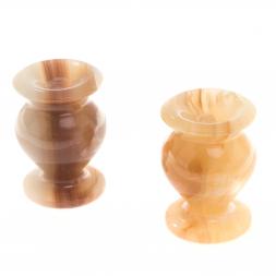 Подсвечник церковный из медового оникса 5,2х7,5 см (2х4)