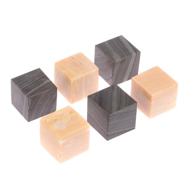 Камни для охлаждения виски 6 кубиков газганский / полосатый мрамор 125857