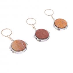 Складное зеркало брелок из яшмы круглое