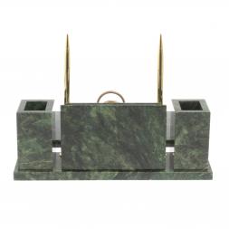 Настольный набор &amp;quot;Советник&amp;quot; с гербом РФ шабровский змеевик