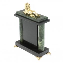 Настольные часы &amp;quot;Лев&amp;quot; из шабровского змеевика