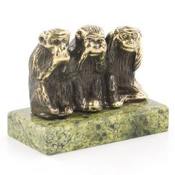 Обезьянки &amp;quot;Мудрые&amp;quot; змеевик