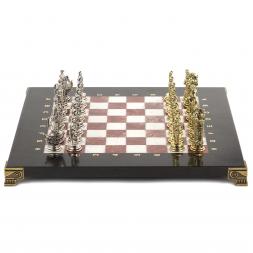 Шахматы настольные "Троянская война" 28х28 см камень лемезит мрамор