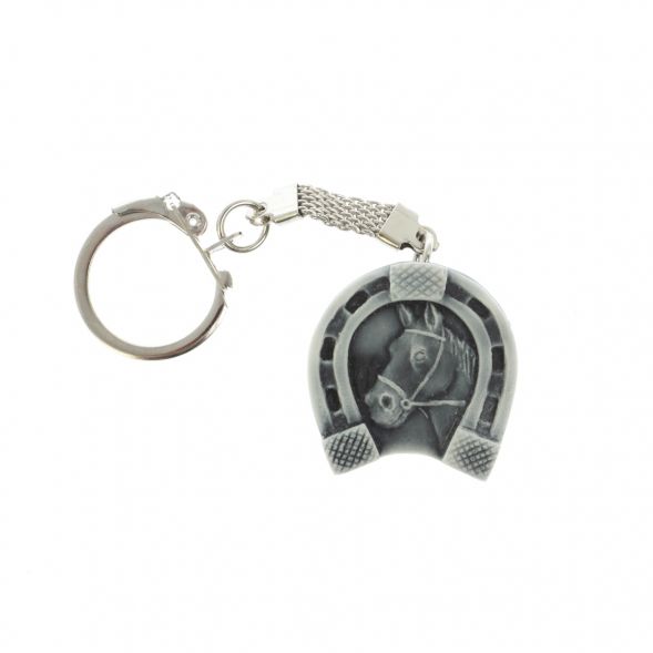Брелок &amp;quot;Подкова и лошадь&amp;quot; из мрамолита 129385