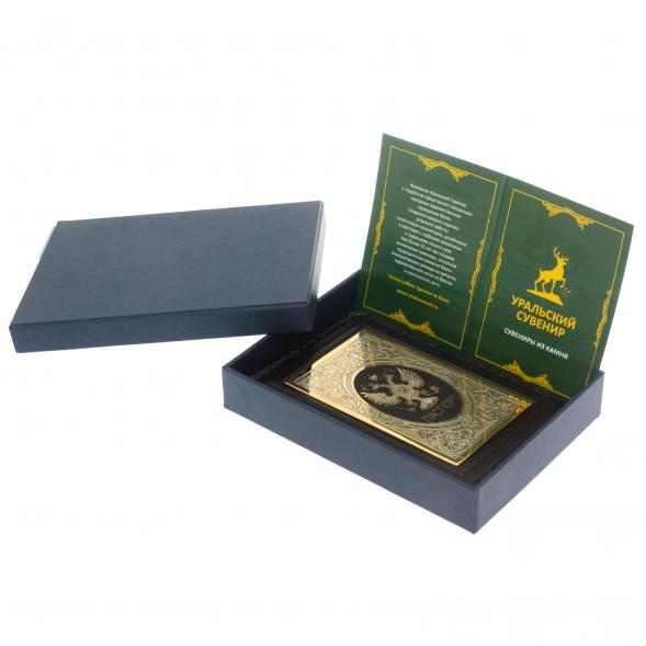 Кожаная обложка для паспорта &amp;quot;Герб России&amp;quot; Златоуст 129778