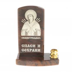 Икона с подсвечником &amp;quot;Семистрельная&amp;quot; камень обсидиан