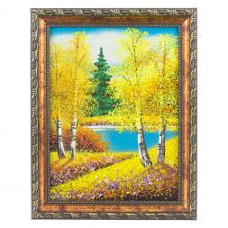Картина &amp;quot;Осенний пейзаж&amp;quot; рамка багет 15х20 см, каменная крошка