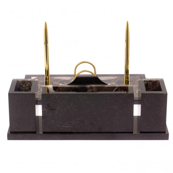 Письменный набор &amp;quot;Щит&amp;quot; из камня конгломерат 126148