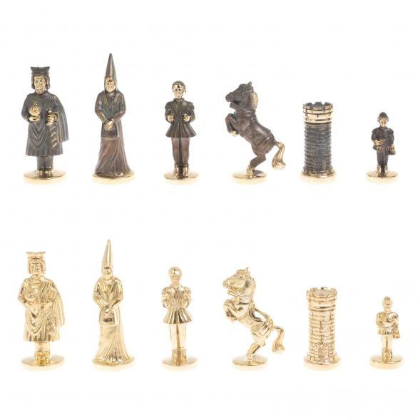 Шахматы из бронзы &amp;quot;Камелот&amp;quot; 40х40 см из шабровского змеевика 126837