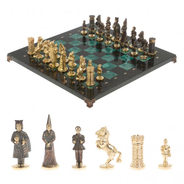 Шахматы из бронзы &amp;quot;Камелот&amp;quot; 40х40 см из шабровского змеевика 126837