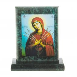 Икона настольная Семистрельная малая змеевик 7,5х6,5х8 см