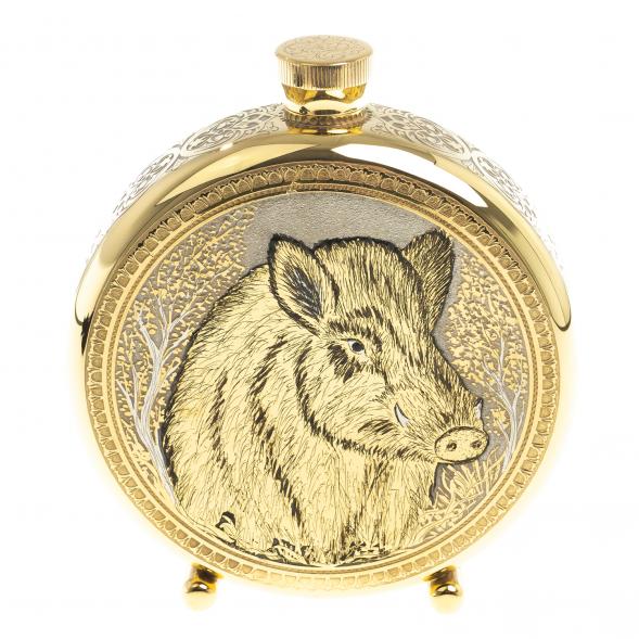 Фляжка с гравюрой &amp;quot;Кабан&amp;quot; Златоуст 123484