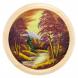 Панно каменное на тарелке из дерева &amp;quot;Осенний пейзаж&amp;quot; 50 см 111132