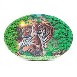 Панно из камня на подставке &amp;quot;Тигриная семья&amp;quot;