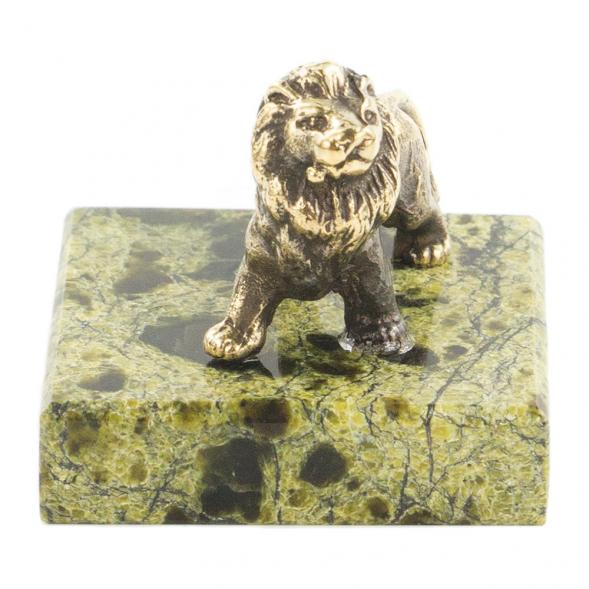 Бронзовая статуэтка &amp;quot;Лев малый&amp;quot; змеевик 120026