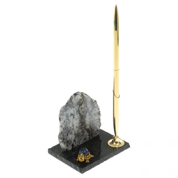 Подставка под ручку &amp;quot;Скала&amp;quot; магнезит змеевик 128859