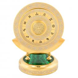 Часы «Вечный календарь» камень малахит Златоуст