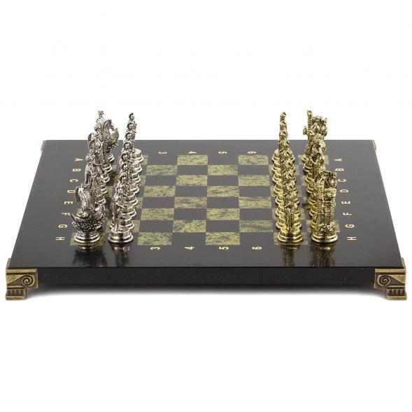 Шахматы подарочные &amp;quot;Троянская война&amp;quot; 28х28 см из змеевика 120753