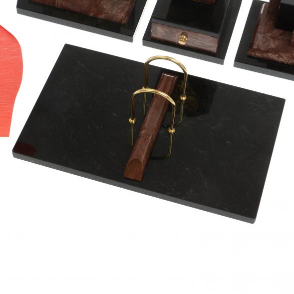 Письменный набор &amp;quot;Бюрократ с гербом РФ&amp;quot; из лемезита 129438