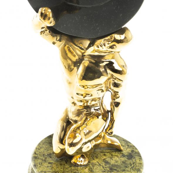 Настольные часы из змеевика &amp;quot;Атлант&amp;quot; 113063