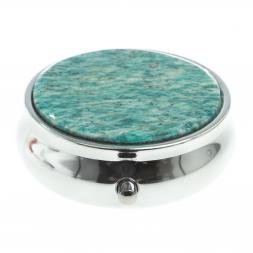 Таблетница на 3 отсека камень амазонит цвет серебро