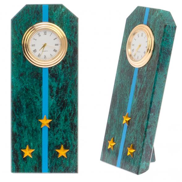 Часы &amp;quot;Погон старший лейтенант ВВС, ВКС, ВДВ&amp;quot; камень змеевик 125710