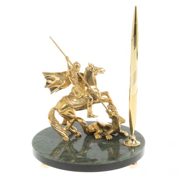 Статуэтка &amp;quot;Георгий Победоносец&amp;quot; с подставкой под ручку 15х15х21 см 127225