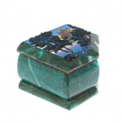 Шкатулка с расписной крышкой "Зимняя ночь" 11х9х6,5 см