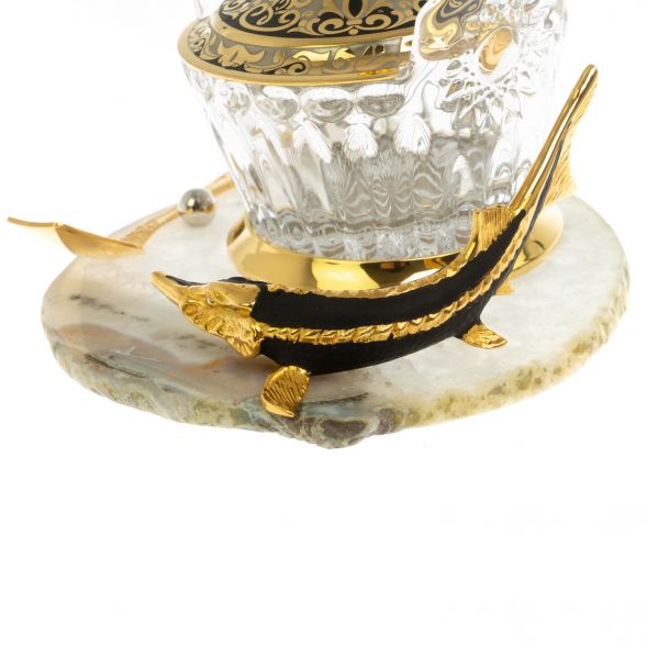 Икорница &amp;quot;Стерлядка&amp;quot; камень агат Златоуст 129005