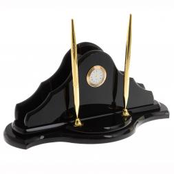 Настольный набор &amp;quot;Волна&amp;quot; из черного обсидиана