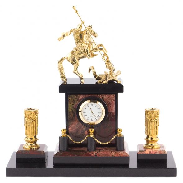 Настольный прибор &amp;quot;Георгий Победоносец&amp;quot; из яшмы и бронзы 113213