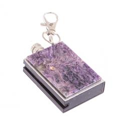 Брелок огниво &amp;quot;Вечная спичка&amp;quot; с накладкой из камня чароит 2,8х1,3х5 см