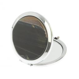 Карманное зеркальце из камня соколиный глаз цвет серебро