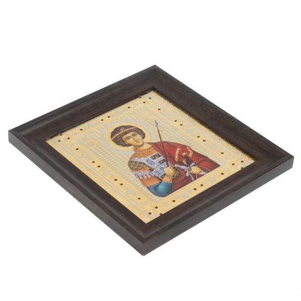 Икона &amp;quot;Св. Георгий Победоносец&amp;quot; багет 22,5х23,5х2 см Златоуст 128013