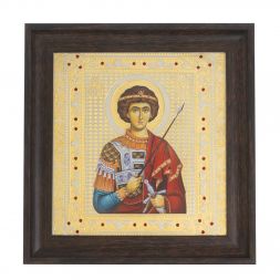 Икона &amp;quot;Св. Георгий Победоносец&amp;quot; багет 22,5х23,5х2 см Златоуст