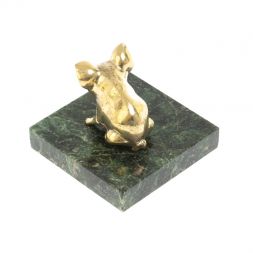 Статуэтка &amp;quot;Поросенок сидит&amp;quot; шабровский змеевик бронза