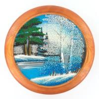 Тарелка декоративная "Зима" 30 см каменная крошка