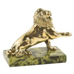 Бронзовая статуэтка &amp;quot;Лев&amp;quot; камень змеевик