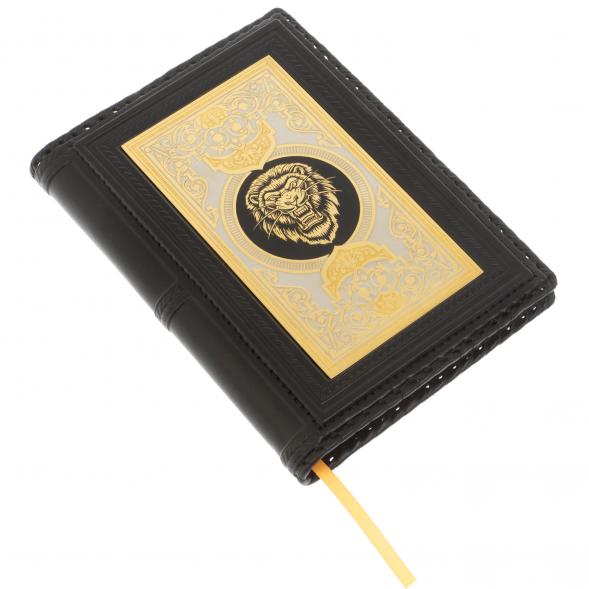 Ежедневник &amp;quot;Лев&amp;quot; А5 обложка из черной кожи Златоуст 129781