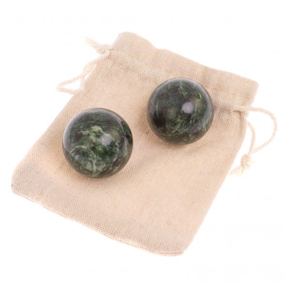 Шары для массажа 3,5 см 2 шт из темного змеевика 125165