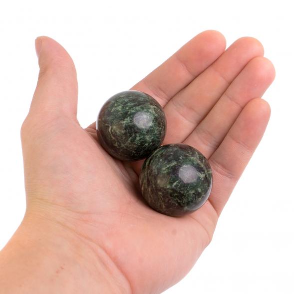 Шары для массажа 3,5 см 2 шт из темного змеевика 125165