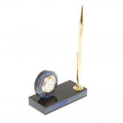 Подставка под ручку с часами "Лазурит" 7,5х5,5х21 см