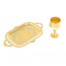 Рюмка на подносе &amp;quot;Узор&amp;quot; 50 мл Златоуст