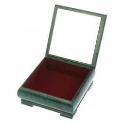 Шкатулка "Хозяйка медной горы и Данила мастер" из змеевика 18х18х8 см