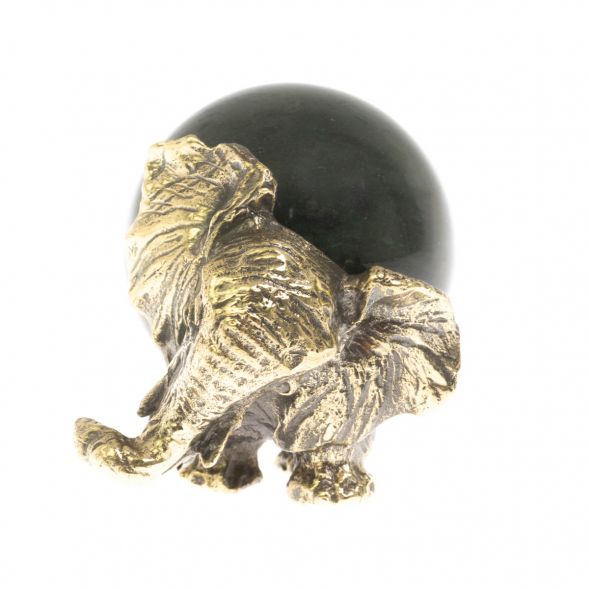 Статуэтка &amp;quot;Слон с шаром № 2&amp;quot; бронза змеевик 128934