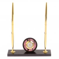 Часы с двумя ручками камень родонит