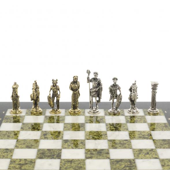 Шахматы &amp;quot;Галлы и Римляне&amp;quot; доска 36х36 см мрамор змеевик 127149