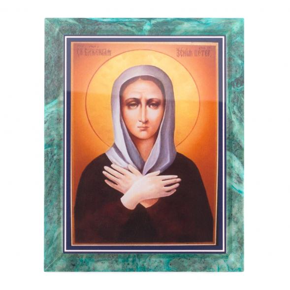 Икона настенная Ксения Петербуржская змеевик 14х18х1,2 см 119762