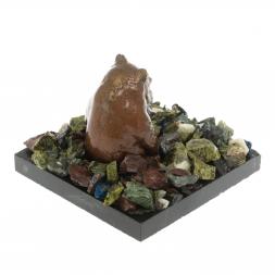 Сувенир &amp;quot;Мишка у камня сидящий&amp;quot; змеевик